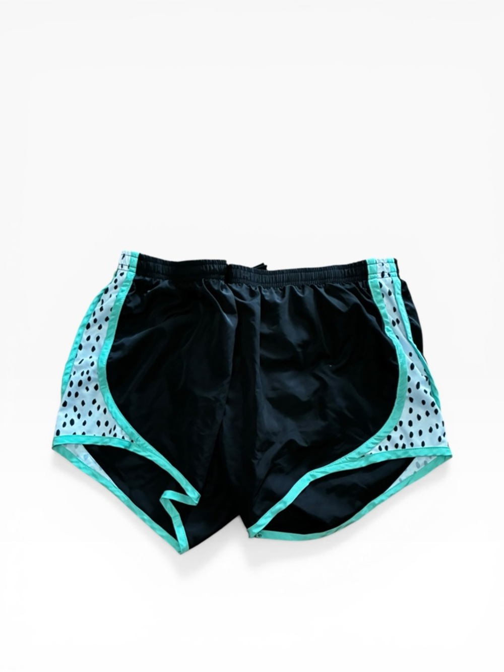 Black Women's Athletic Shorts with Teal Accent